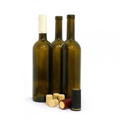 Винная бутылка Бордо, 0,75 (оливковое стекло)